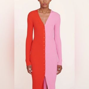 STAUD Shoko Colorblocked Midi-Dress - Size M